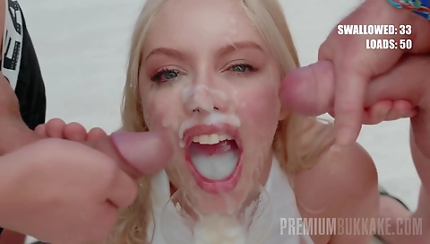 Blonde cutie's big tits & cock