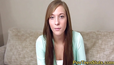 Sexy young chick masturbates with her boyfriend