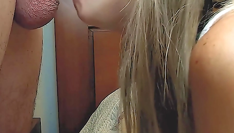 Cute teeny takes off