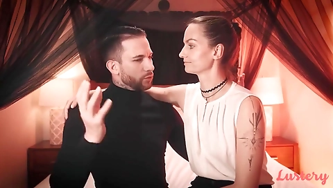 Sexy young brunette take everhard cock in her mouth