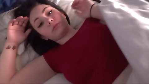 Chick masturbation with a dildo fucking