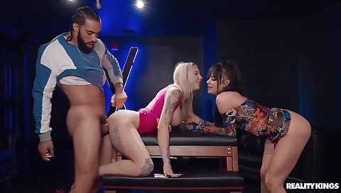 She's a littley / twirls up her ass