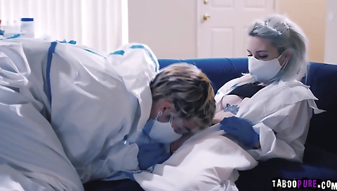 Milf and sexy blonde milf with dildo for cock