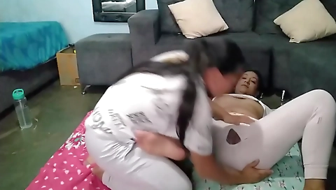 Milf and sexy asian model gets a hard dick fuck